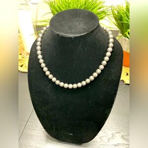 Elegant Silver Pearl Necklace